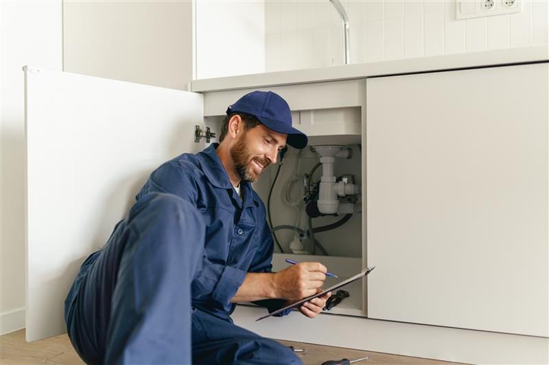 Residential plumber providing service in a San Lorenzo home